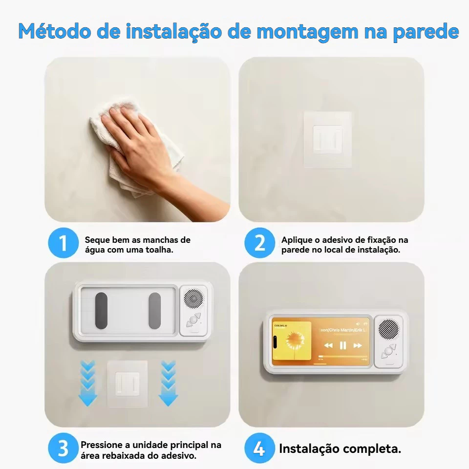 Miniatura: instalação por adesivo na parede
